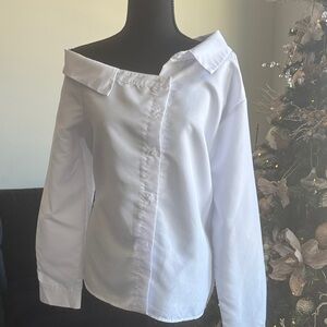 Chic White Button Down Women's Shirt
